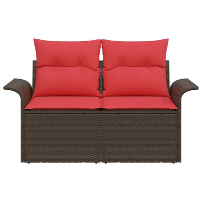 Tuinbank met kussen 141 x 62 x 69 cm poly rattan
