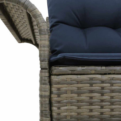 Tuinbank met kussen 141 x 62 x 69 cm poly rattan