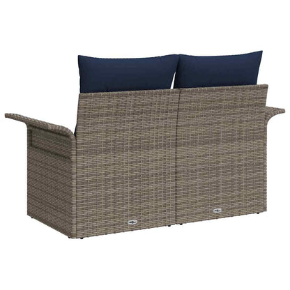 Tuinbank met kussen 141 x 62 x 69 cm poly rattan