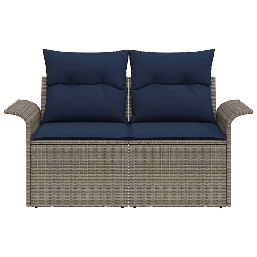 Tuinbank met kussen 141 x 62 x 69 cm poly rattan