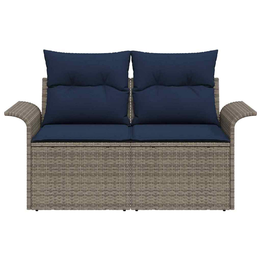 Tuinbank met kussen 141 x 62 x 69 cm poly rattan