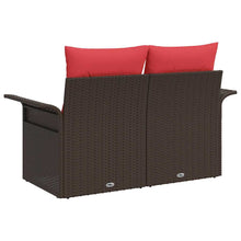 Tuinbank met kussen met opslag 141 x 62 x 69 cm poly rattan