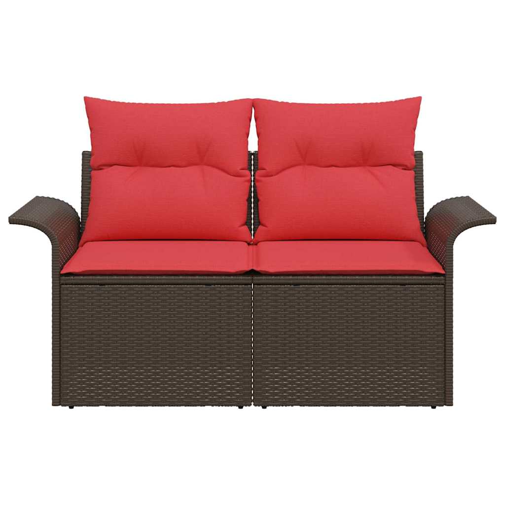 Tuinbank met kussen met opslag 141 x 62 x 69 cm poly rattan