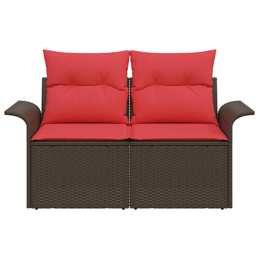 Tuinbank met kussen met opslag 141 x 62 x 69 cm poly rattan