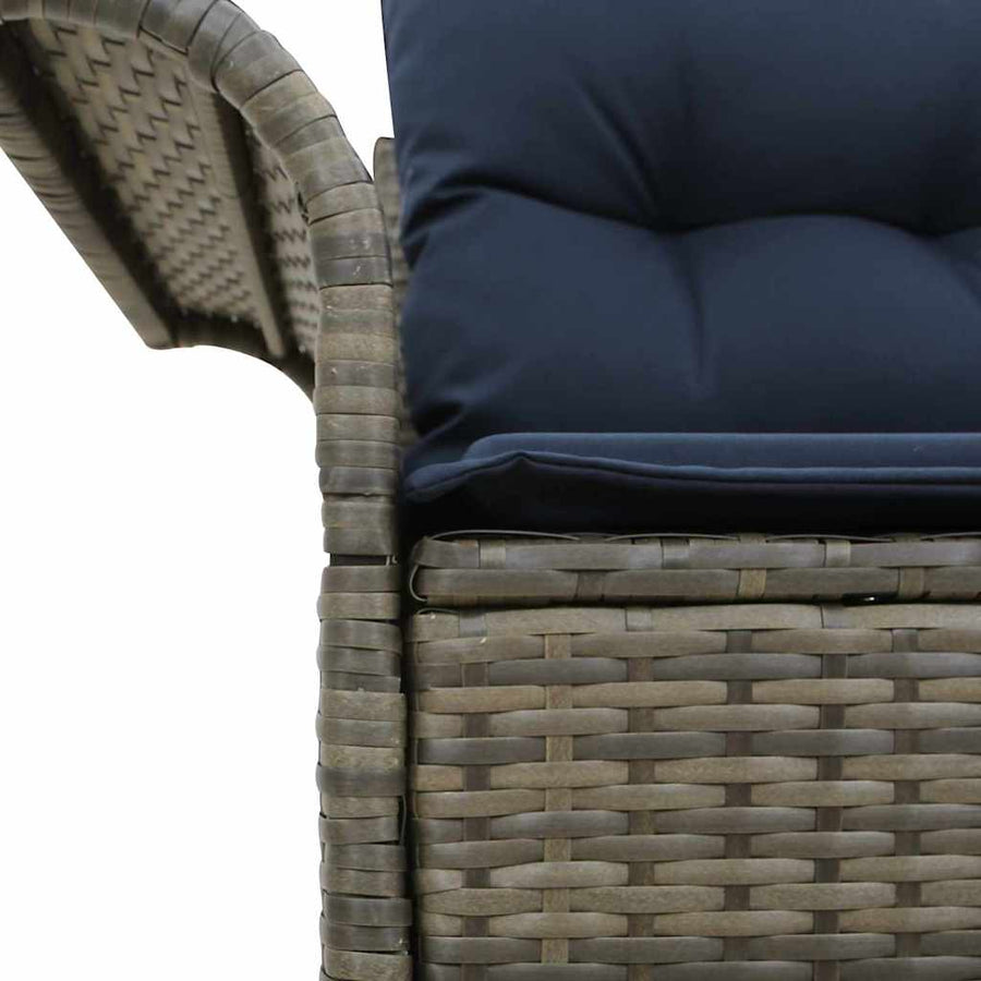 Tuinbank met kussen met opslag 141 x 62 x 69 cm poly rattan