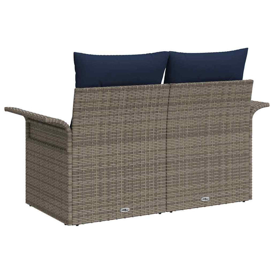 Tuinbank met kussen met opslag 141 x 62 x 69 cm poly rattan