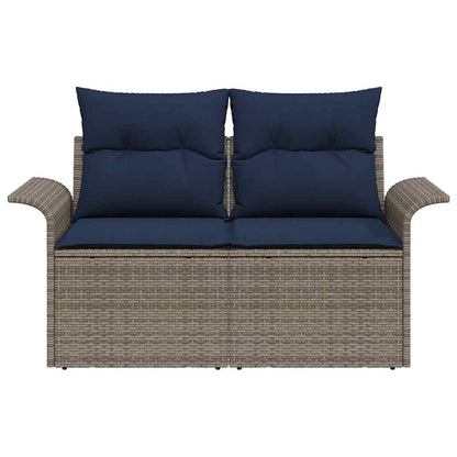 Tuinbank met kussen met opslag 141 x 62 x 69 cm poly rattan