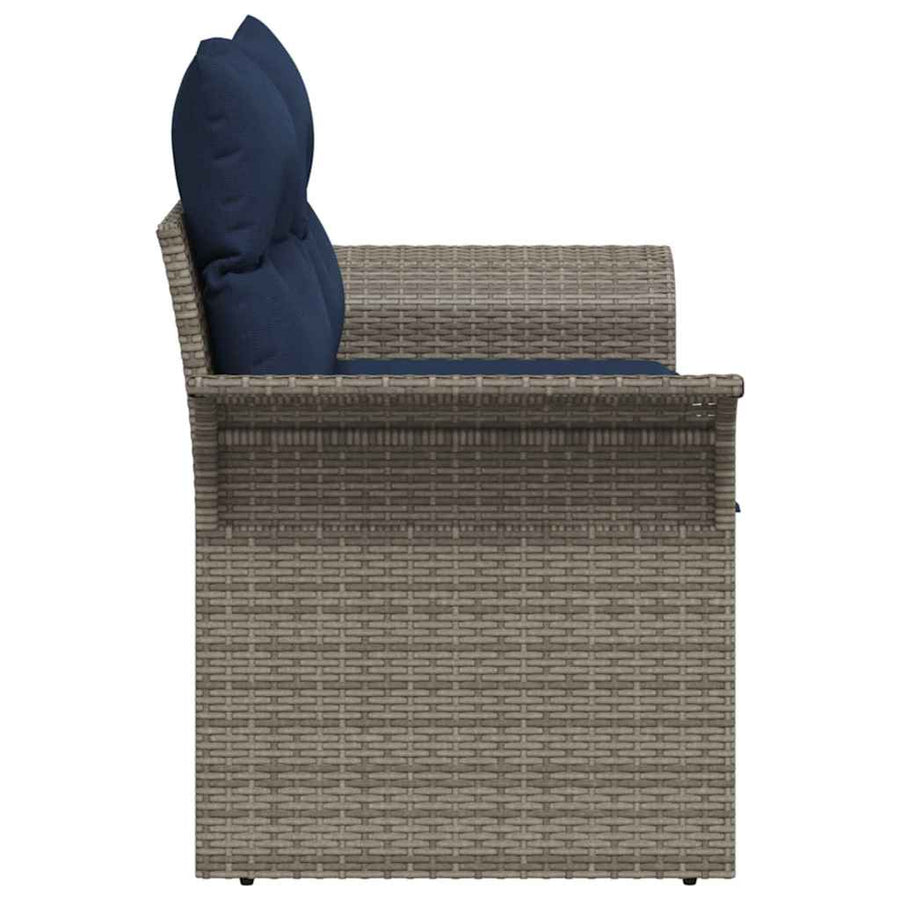 Tuinbank met kussen met opslag 141 x 62 x 69 cm poly rattan