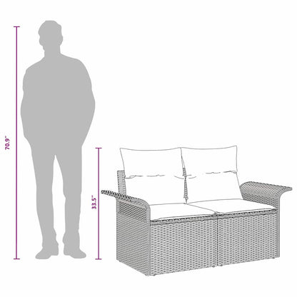 Tuinbank met kussen met opslag 141 x 62 x 69 cm poly rattan