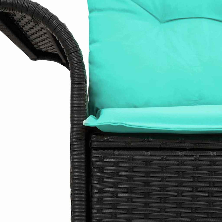 Tuinbank met kussen met opslag 141 x 62 x 69 cm poly rattan