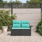 Garden bench with cushion and storage 141 x 62 x 69 cm poly rattan