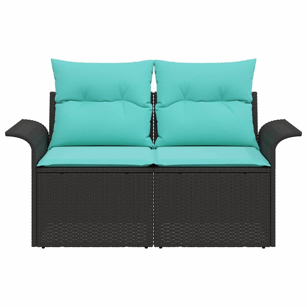 Tuinbank met kussen met opslag 141 x 62 x 69 cm poly rattan