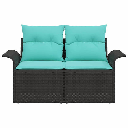 Tuinbank met kussen met opslag 141 x 62 x 69 cm poly rattan