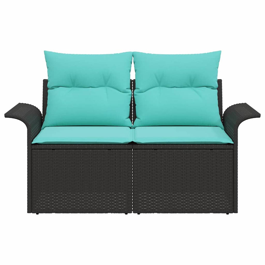 Tuinbank met kussen met opslag 141 x 62 x 69 cm poly rattan