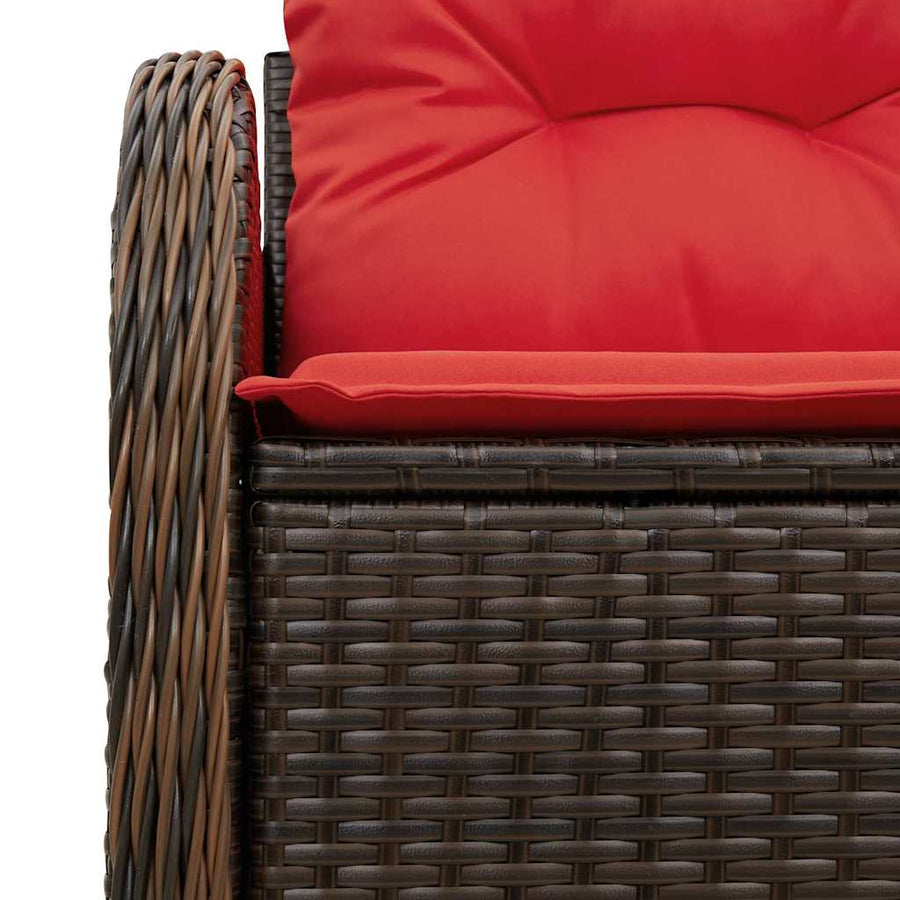 Tuinbank met kussen 121 x 62 x 69 cm poly rattan
