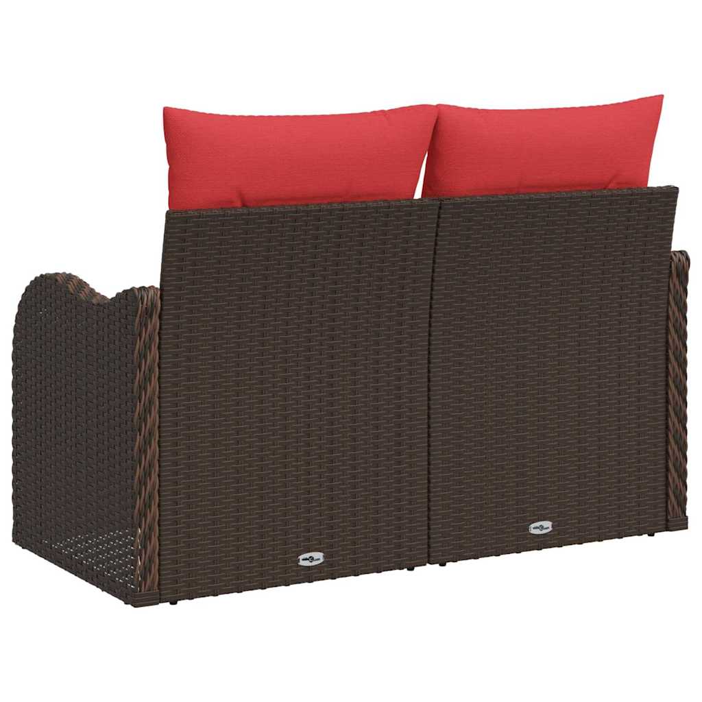 Tuinbank met kussen 121 x 62 x 69 cm poly rattan
