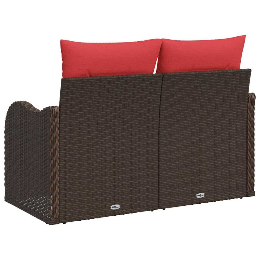 Tuinbank met kussen 121 x 62 x 69 cm poly rattan