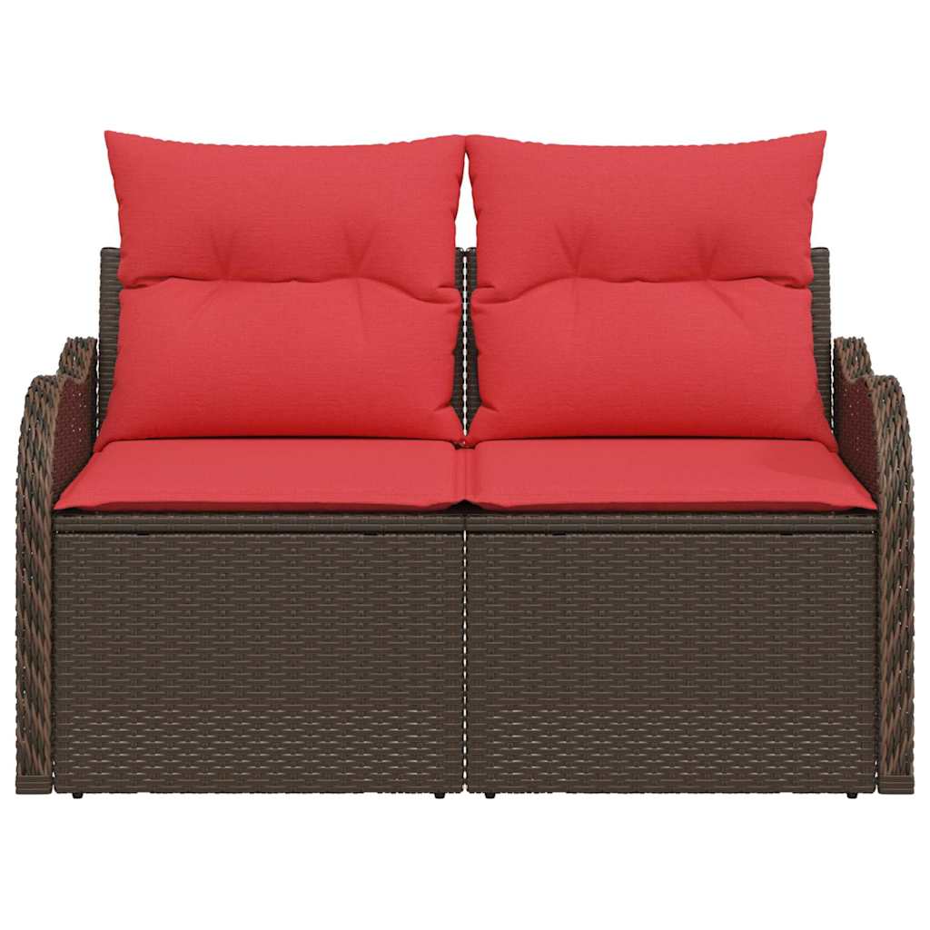 Tuinbank met kussen 121 x 62 x 69 cm poly rattan