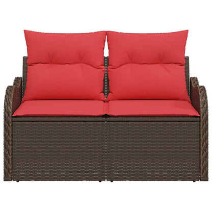 Tuinbank met kussen 121 x 62 x 69 cm poly rattan