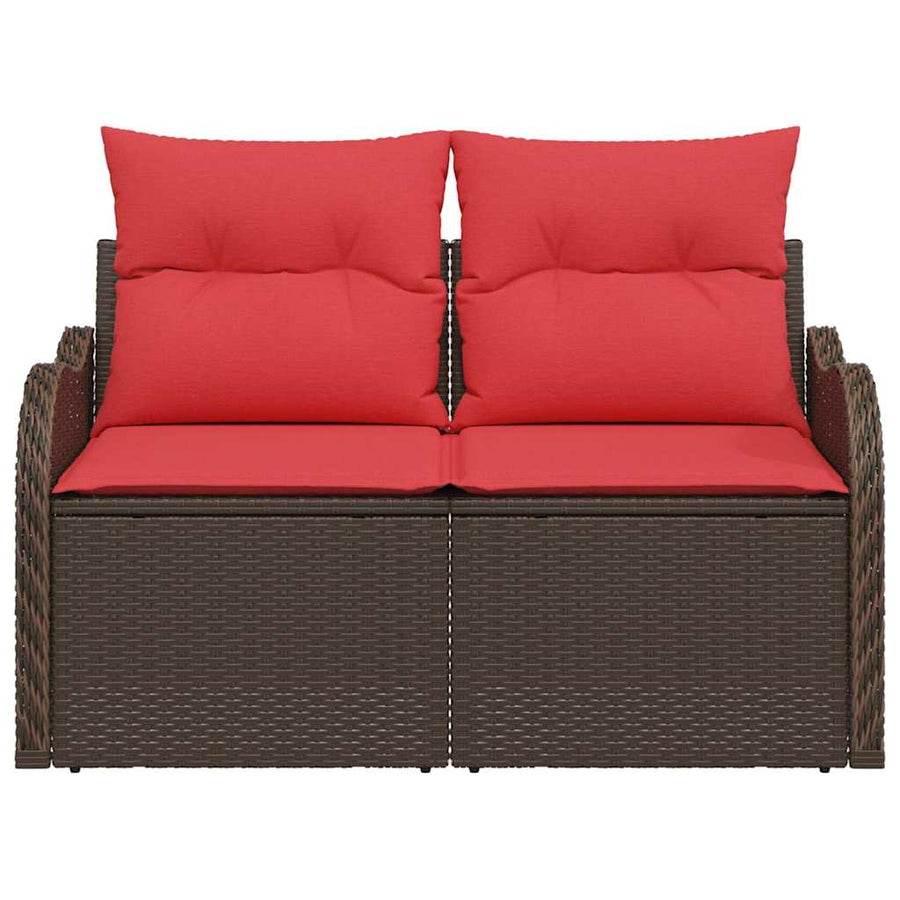 Tuinbank met kussen 121 x 62 x 69 cm poly rattan