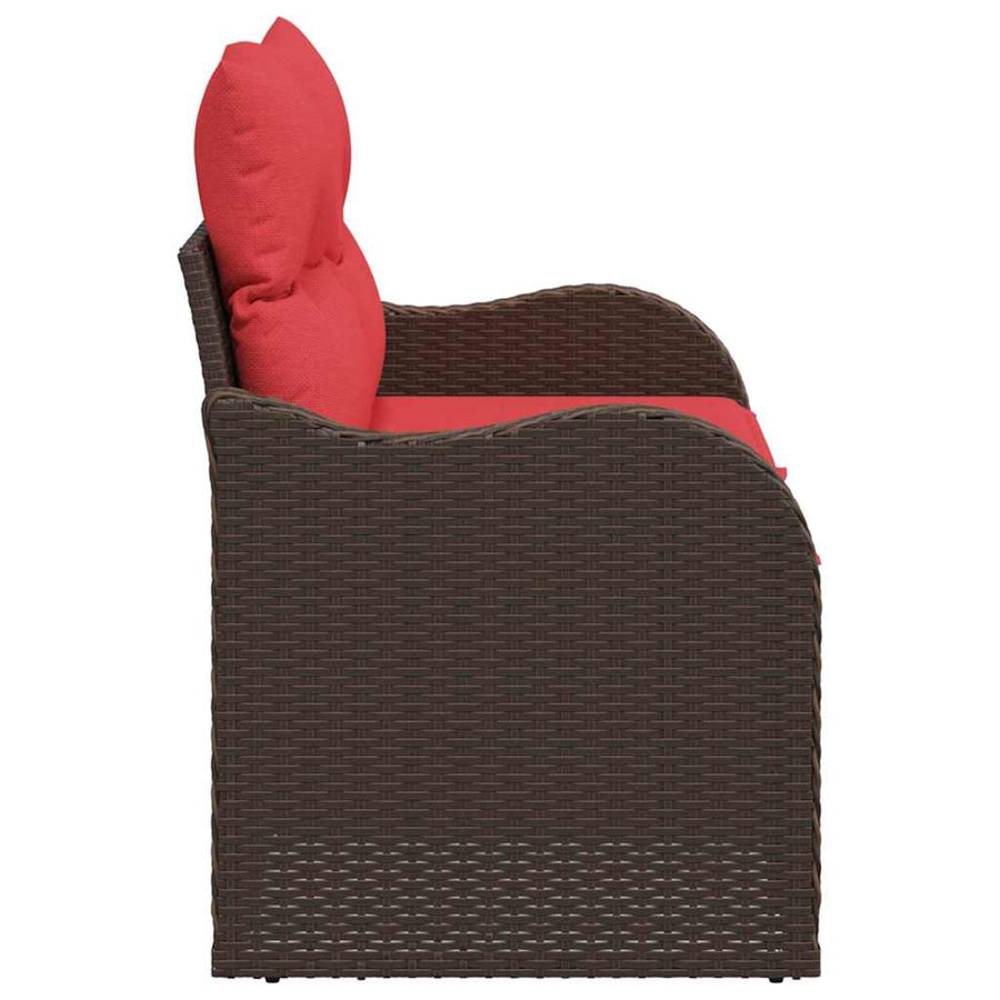 Tuinbank met kussen 121 x 62 x 69 cm poly rattan