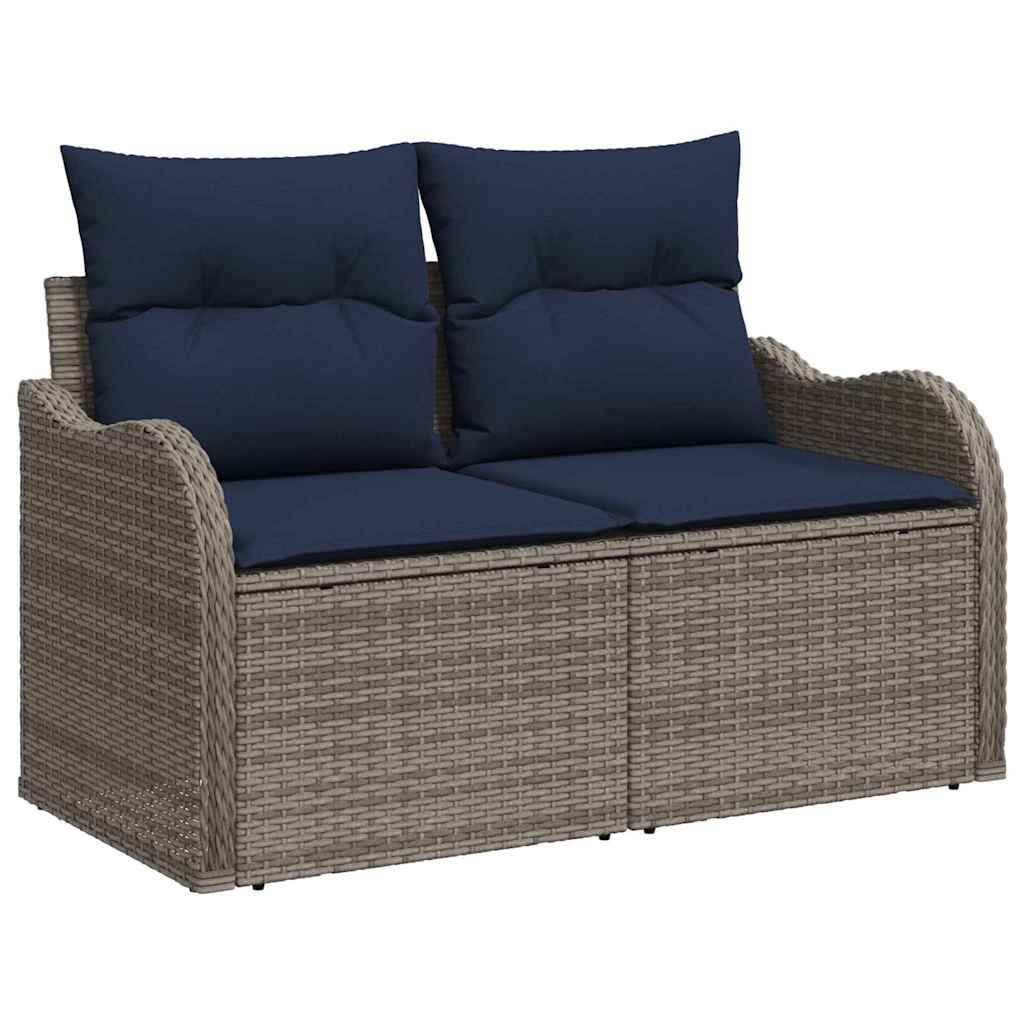 Tuinbank met kussen 121 x 62 x 69 cm poly rattan