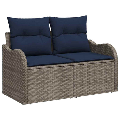 Tuinbank met kussen 121 x 62 x 69 cm poly rattan