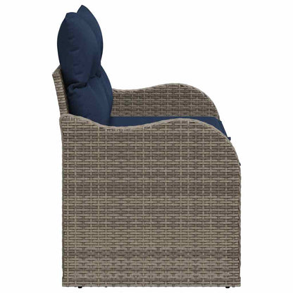 Tuinbank met kussen 121 x 62 x 69 cm poly rattan
