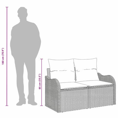 Tuinbank met kussen 121 x 62 x 69 cm poly rattan