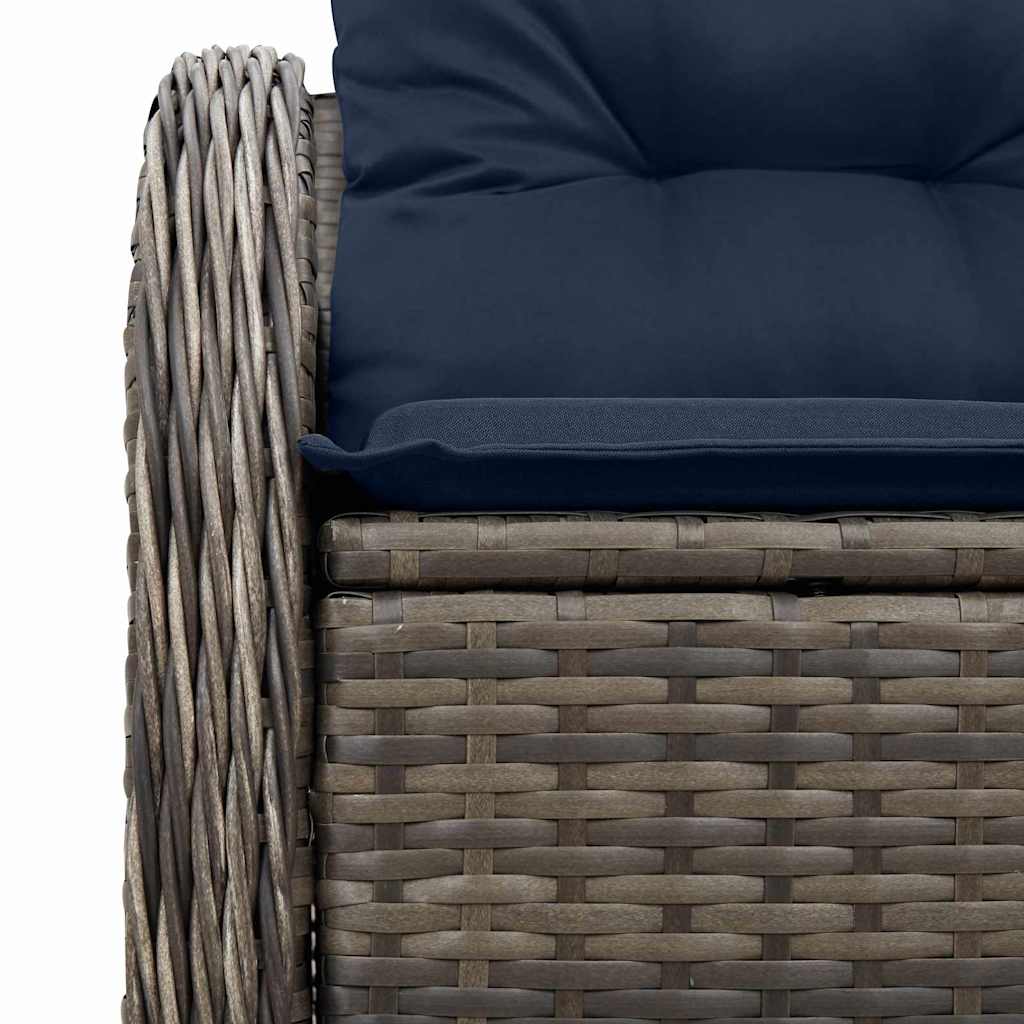 Tuinbank met kussen met opslag 121 x 62 x 69 cm poly rattan
