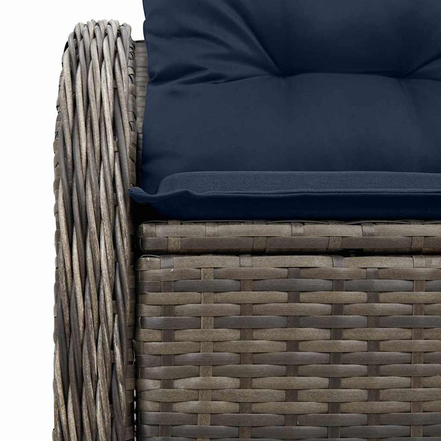 Tuinbank met kussen met opslag 121 x 62 x 69 cm poly rattan