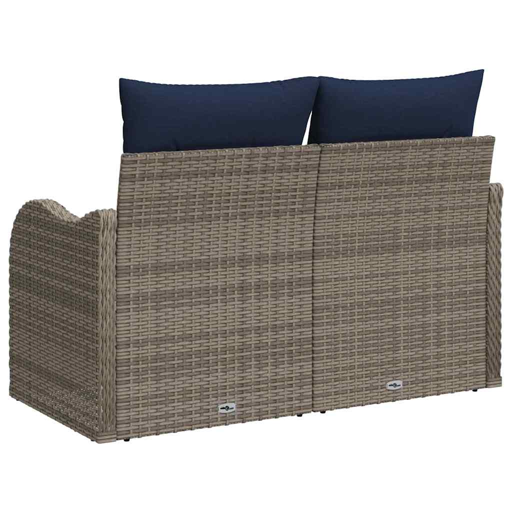 Tuinbank met kussen met opslag 121 x 62 x 69 cm poly rattan