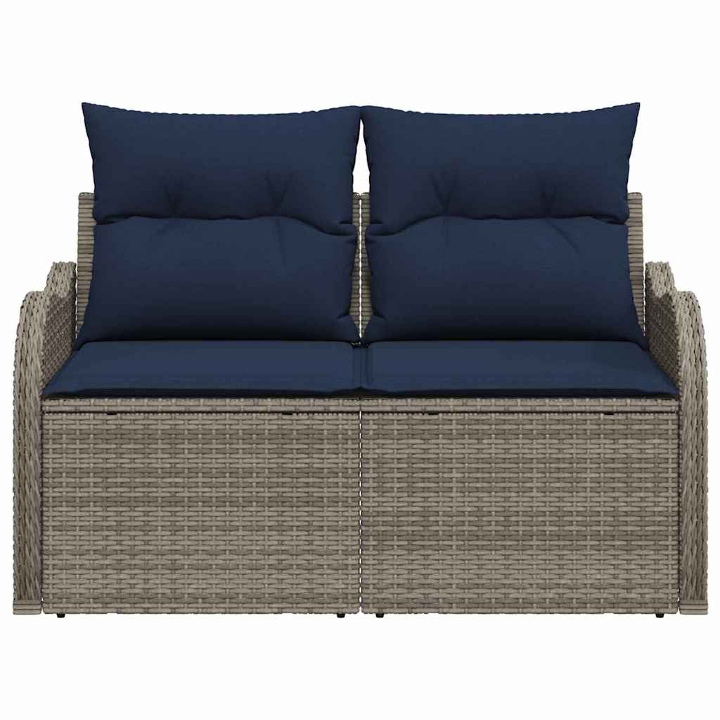 Tuinbank met kussen met opslag 121 x 62 x 69 cm poly rattan