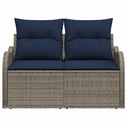Tuinbank met kussen met opslag 121 x 62 x 69 cm poly rattan