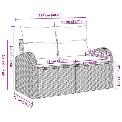 Tuinbank Bruin 124 x 62 x 85 cm poly rattan