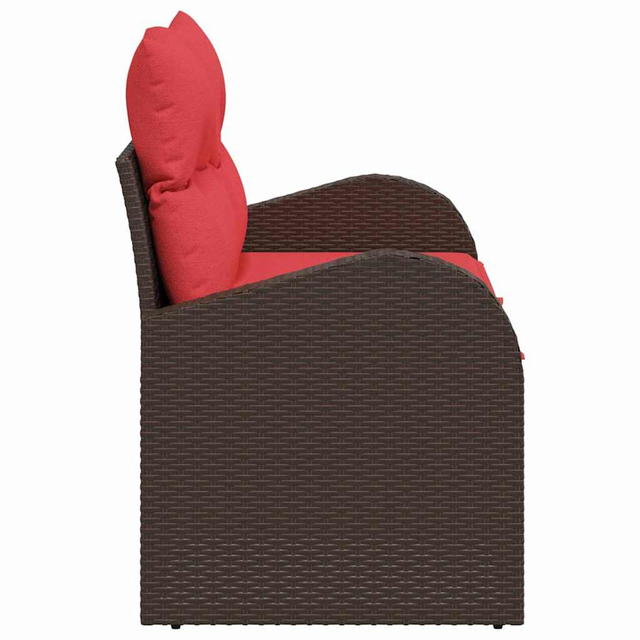 Tuinbank Bruin 124 x 62 x 85 cm poly rattan