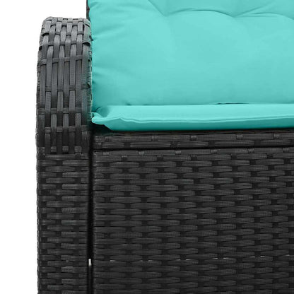 Tuinbank 124 X 62 X 85 Cm Poly Rattan Zwart