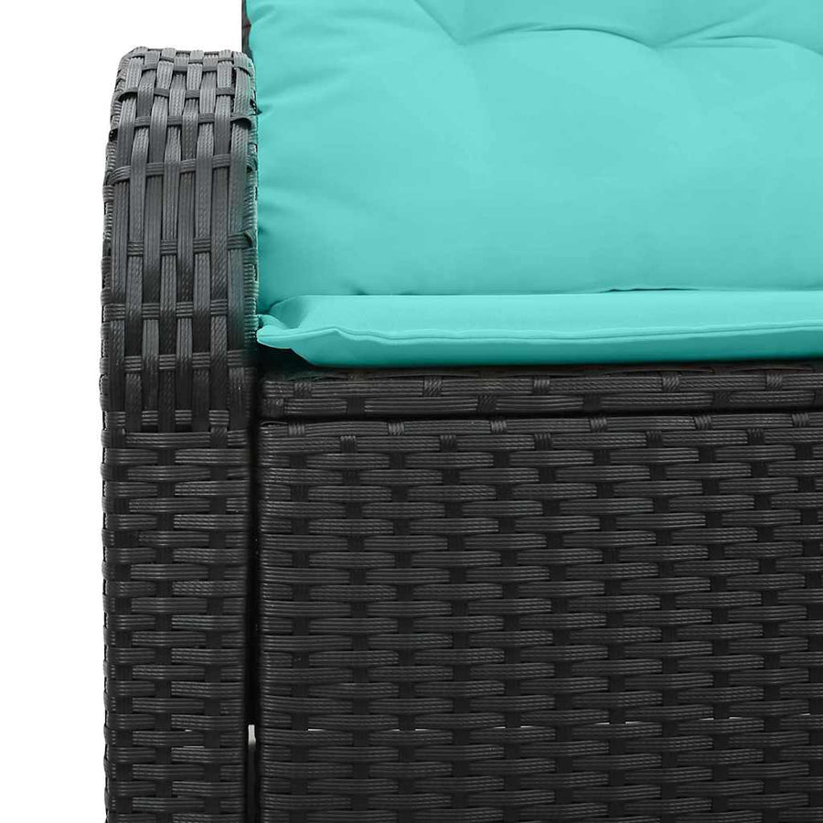 Tuinbank 124 X 62 X 85 Cm Poly Rattan Zwart