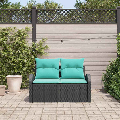 Tuinbank 124 X 62 X 85 Cm Poly Rattan Zwart