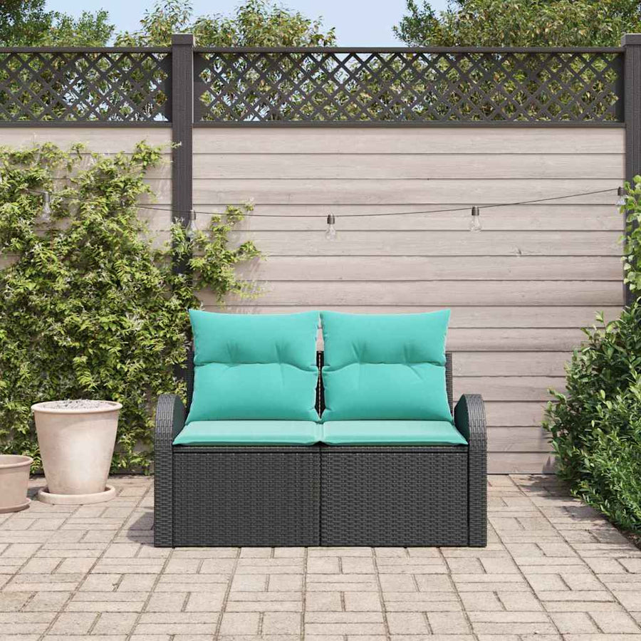 Tuinbank 124 X 62 X 85 Cm Poly Rattan Zwart