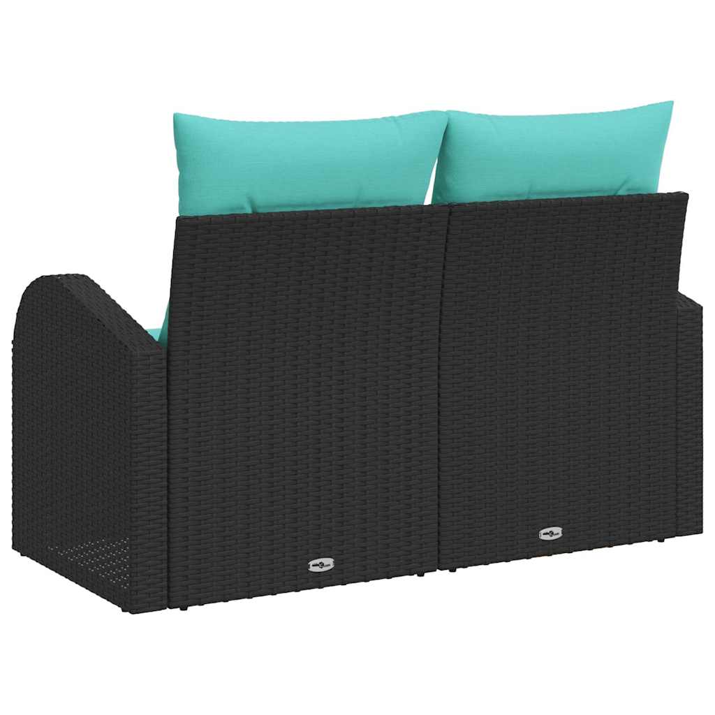 Tuinbank 124 X 62 X 85 Cm Poly Rattan Zwart