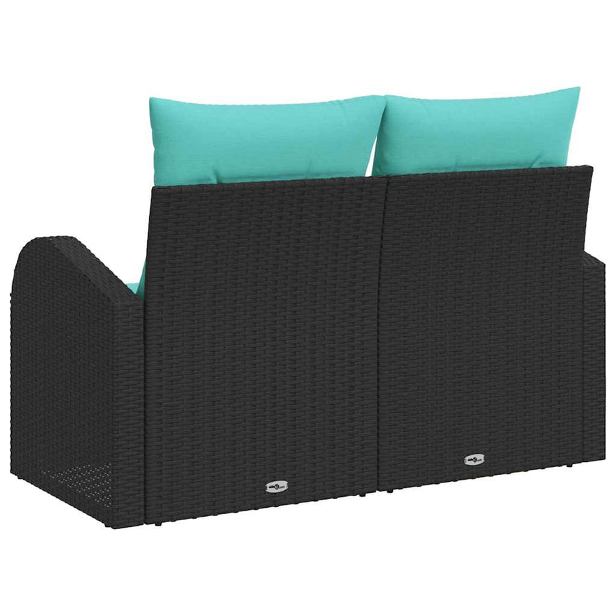 Tuinbank 124 X 62 X 85 Cm Poly Rattan Zwart