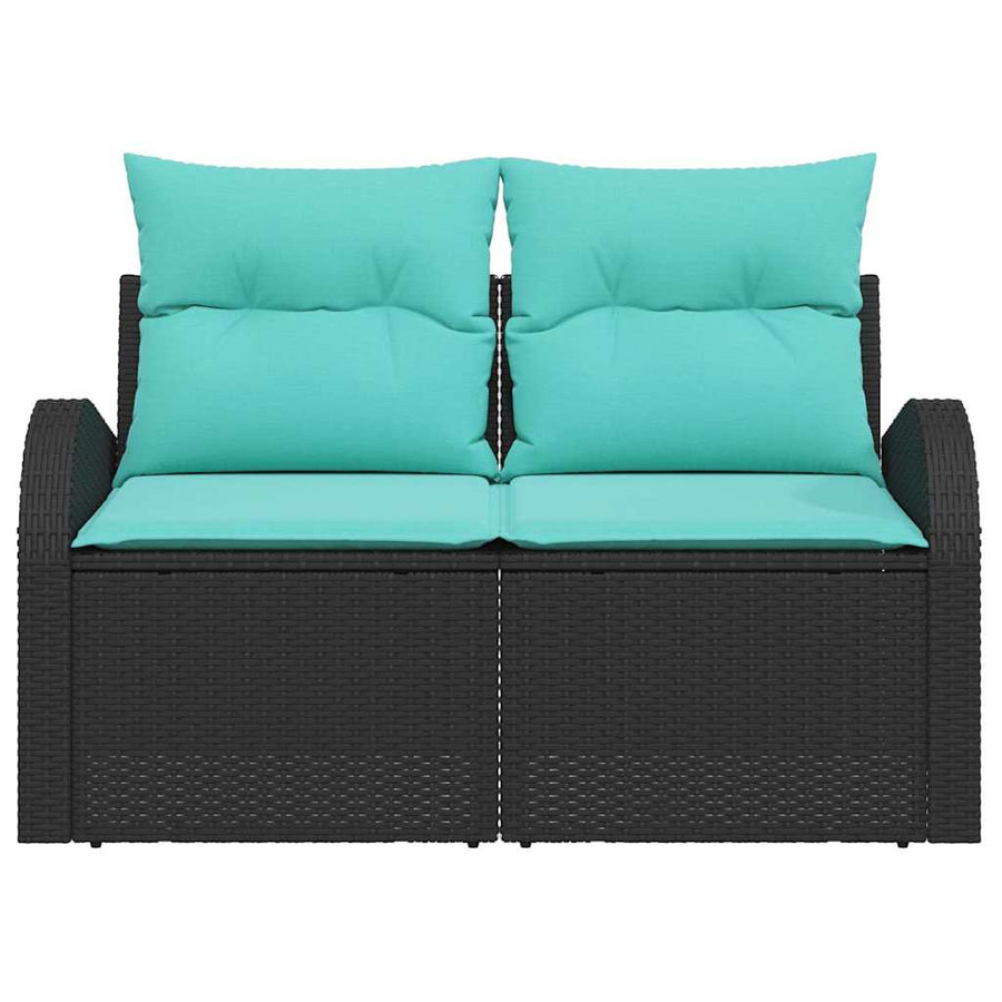 Tuinbank 124 X 62 X 85 Cm Poly Rattan Zwart