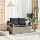Tuinbank poly rattan 120x62x69 cm met kussen