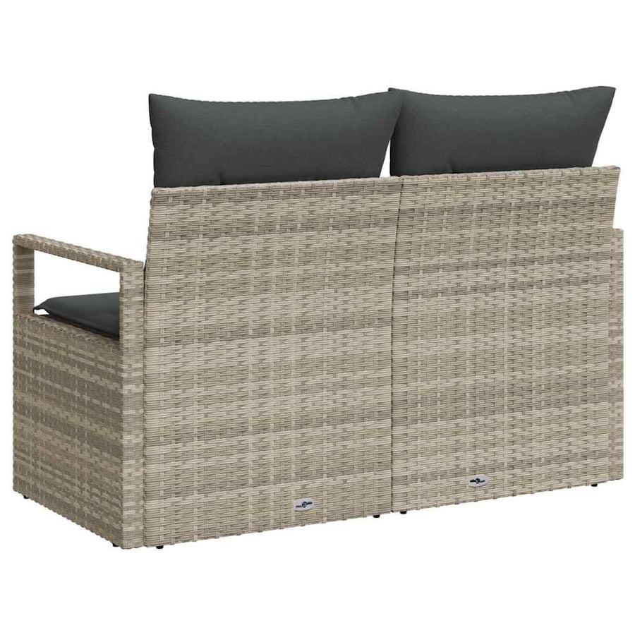 Tuinbank met kussen 120 x 62 x 69 cm poly rattan
