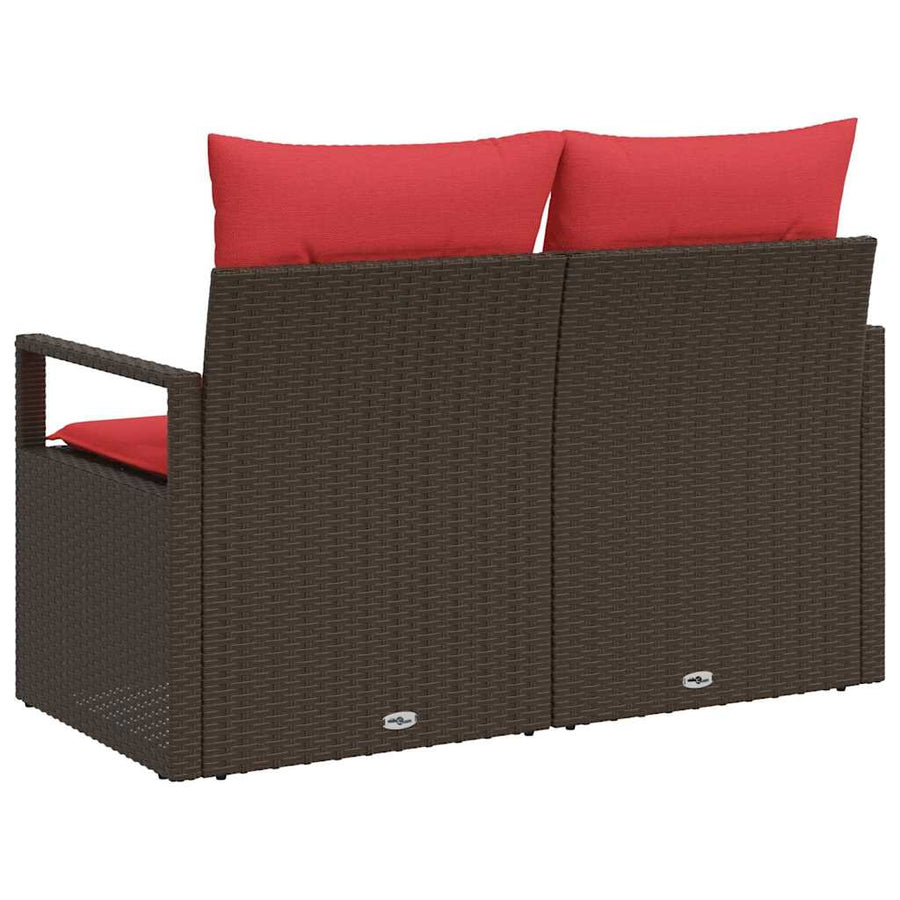 Tuinbank met kussen 120 x 62 x 69 cm poly rattan