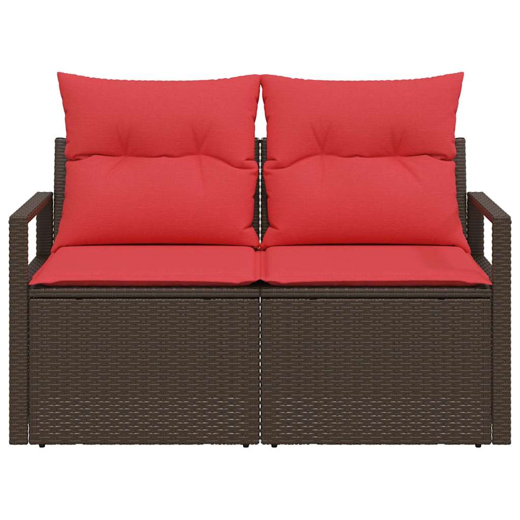 Tuinbank met kussen 120 x 62 x 69 cm poly rattan