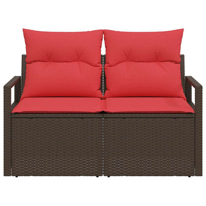 Tuinbank met kussen 120 x 62 x 69 cm poly rattan