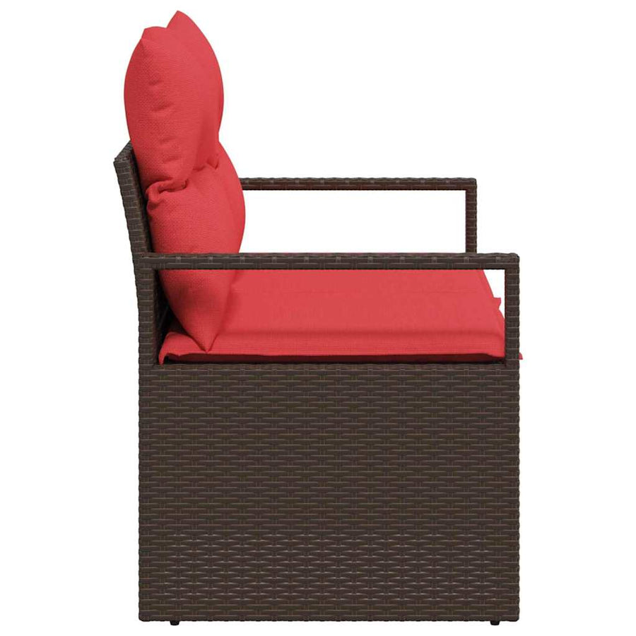 Tuinbank met kussen 120 x 62 x 69 cm poly rattan