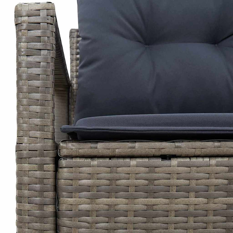 Tuinbank met kussen 120 x 62 x 69 cm poly rattan